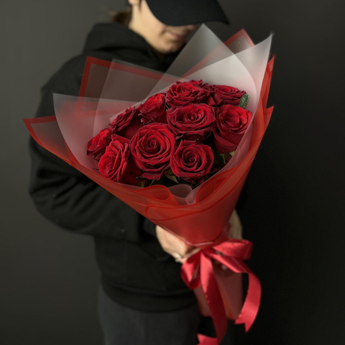 Букеты из красных роз 40 см (Эквадор) код товара  203196