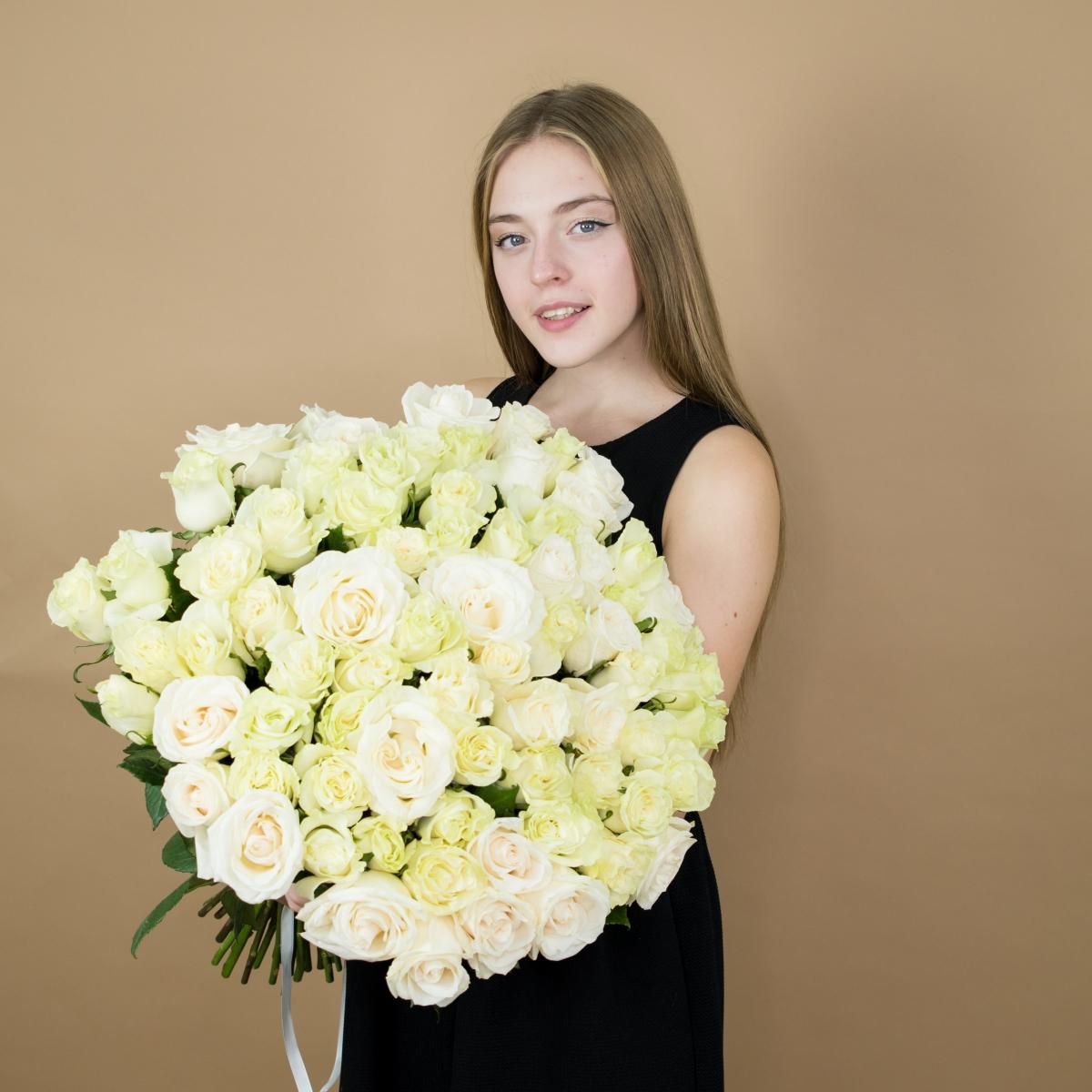 Букеты из белых роз 40 см (Эквадор) [артикул букета   708]