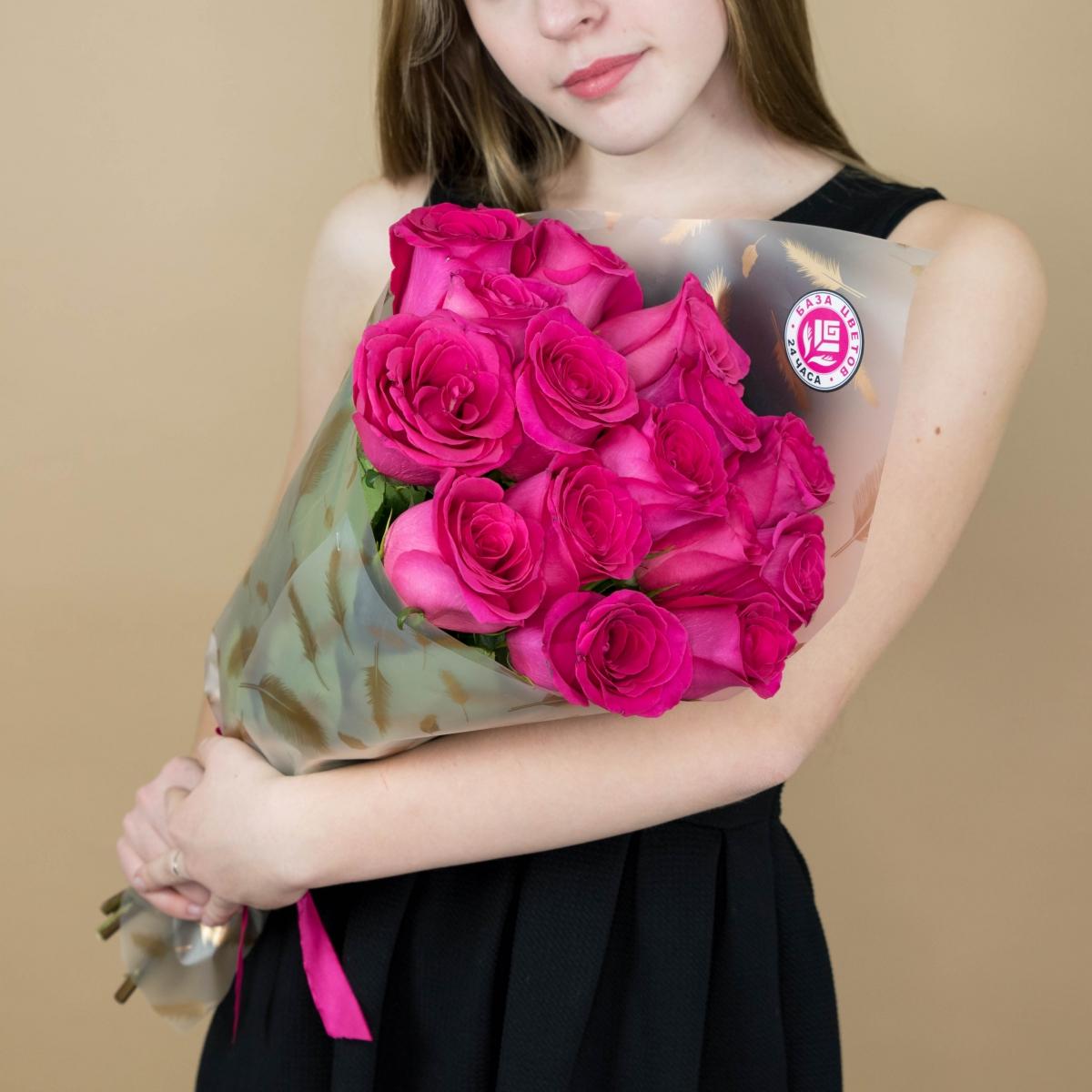 Букет из розовых роз 15 шт 40 см (Эквадор) (артикул букета  94872)