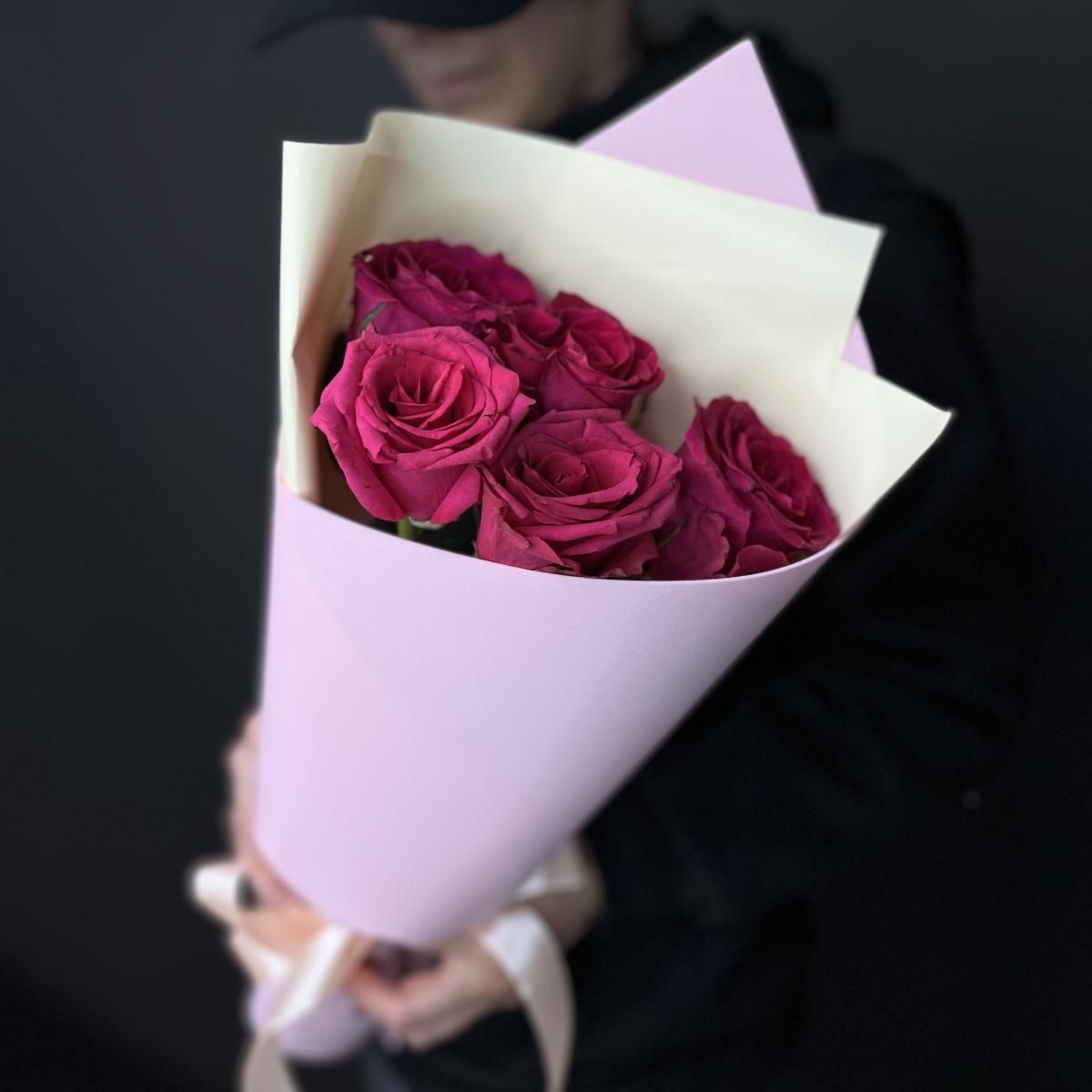 Букеты из розовых роз 40 см (Эквадор) №  95934