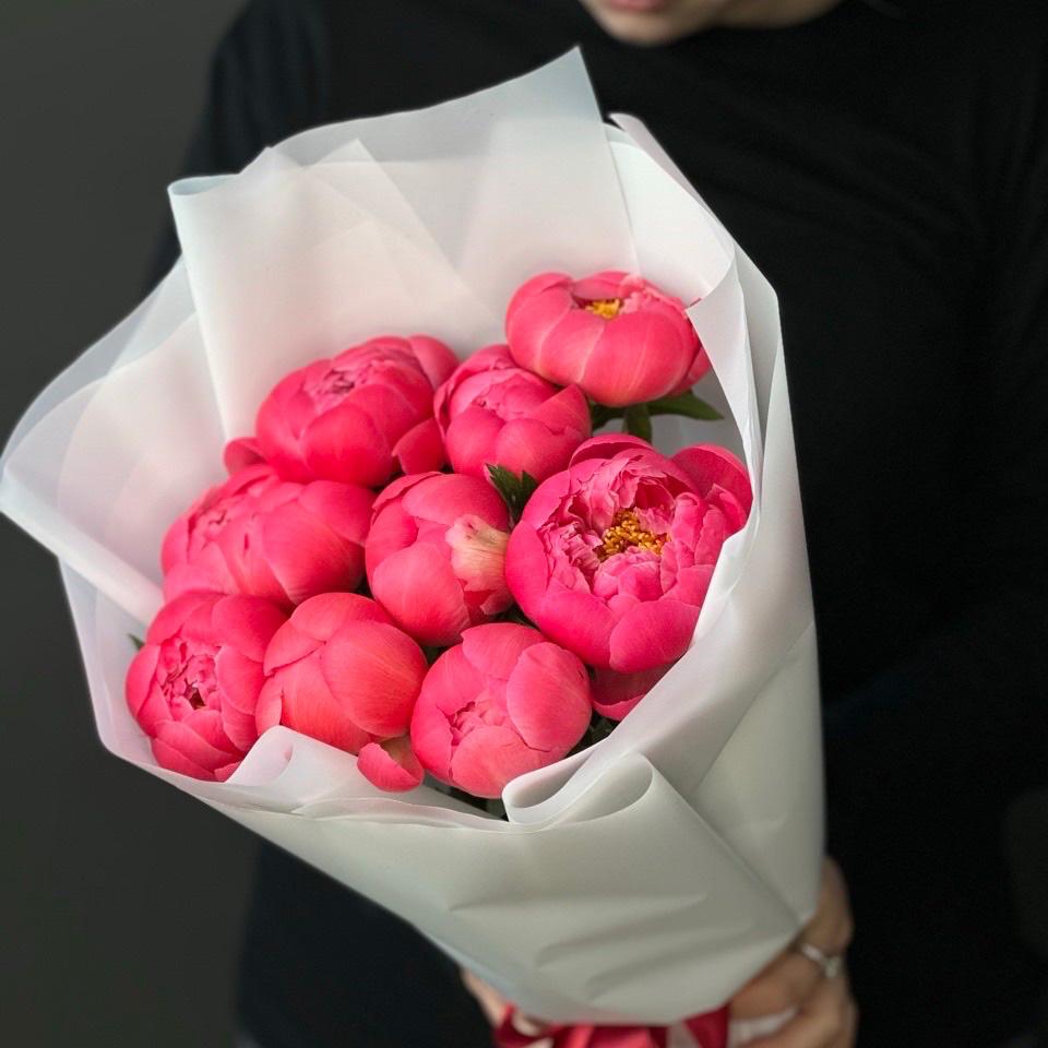 Букет с пионами 9 шт (Артикул: 175230)
